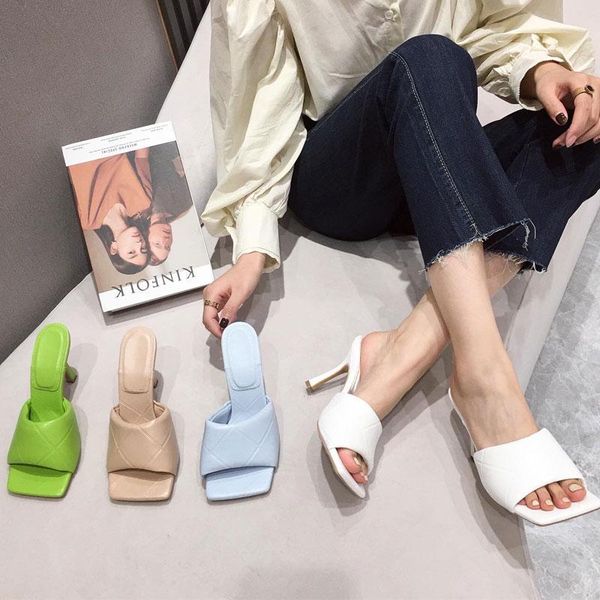 summer elegant women's slippers fashion candy color high heels mules slides pumps square toe ladies shoes size 35-41, Black
summer elegant women's slippers fashion candy color high heels mules slides pumps square toe ladies shoes size 35-41, Black
