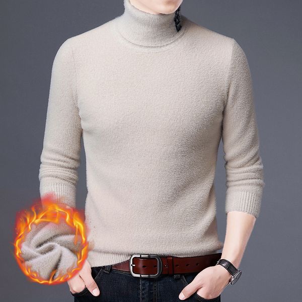 men's long sleeved imitation mink sweater middle-aged and young people's high neck solid color pullover sweater men's thicken, Black
men's long sleeved imitation mink sweater middle-aged and young people's high neck solid color pullover sweater men's thicken, Black