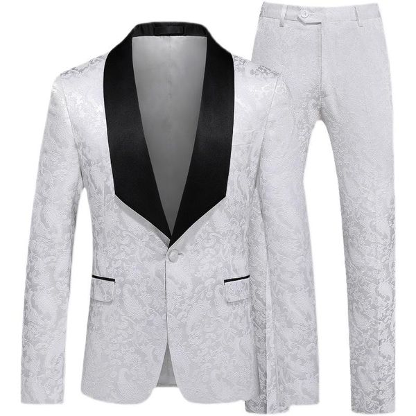 men's suits & blazers design two piece tuxedo men jacquard contrast collar shawl lapel slim fit suit set white pink party wedding cloth, White;black
men's suits & blazers design two piece tuxedo men jacquard contrast collar shawl lapel slim fit suit set white pink party wedding cloth, White;black