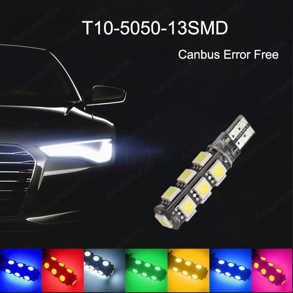 50pcs/lot t10 w5w 5050 13smd led car bulbs canbus error 194 168 2825 clearance lamps reading license plate lights 12v
50pcs/lot t10 w5w 5050 13smd led car bulbs canbus error 194 168 2825 clearance lamps reading license plate lights 12v