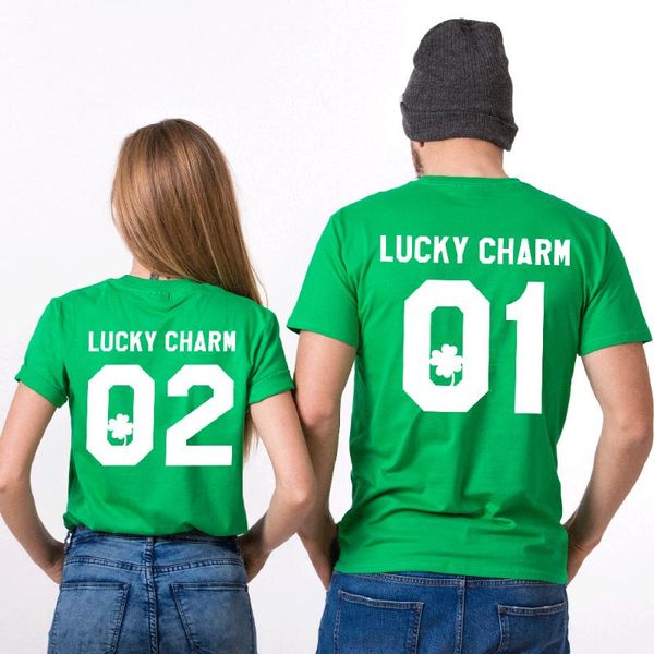 women's t-shirt husband wife clothes camisetas verano mujer summer lucky charm 01 02 st.patrick's day matching couples shirts, White
women's t-shirt husband wife clothes camisetas verano mujer summer lucky charm 01 02 st.patrick's day matching couples shirts, White