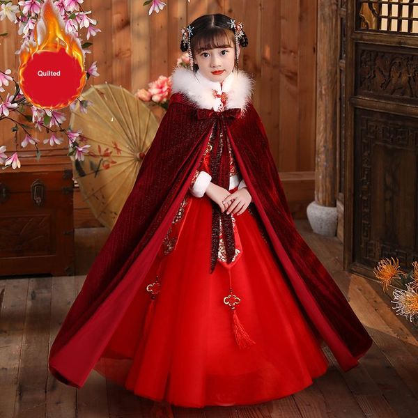 girl's winter hanfu cape hooded embroider thicken fur collar warm cloak chinese children ancient mantle kids year's wear ethnic cl, Red
girl's winter hanfu cape hooded embroider thicken fur collar warm cloak chinese children ancient mantle kids year's wear ethnic cl, Red