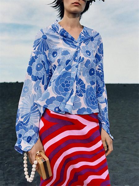 women's blouses & shirts 2021 summer wear european and american style fashion trendy all-match retro printed shirt, White
women's blouses & shirts 2021 summer wear european and american style fashion trendy all-match retro printed shirt, White