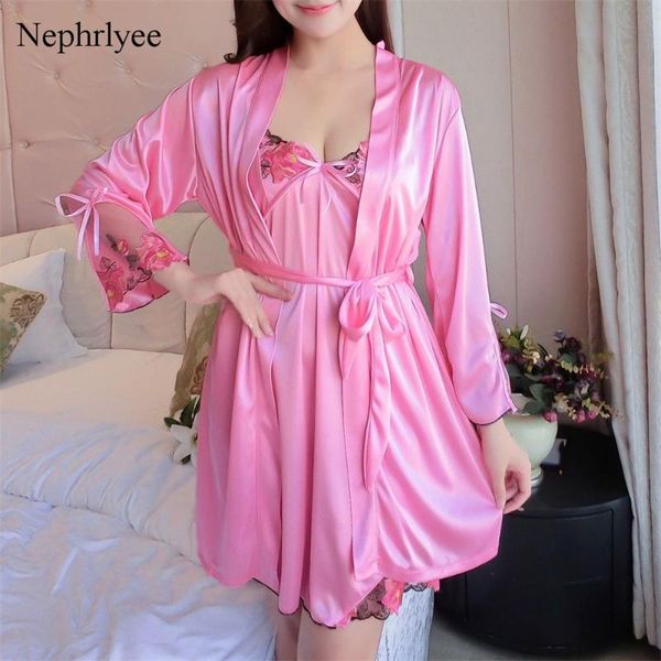 women's sleepwear 2021 women royan 2pcs robe set wedding gown lace kimono bathrobe night dress casual nightgown slp106, Black;red
women's sleepwear 2021 women royan 2pcs robe set wedding gown lace kimono bathrobe night dress casual nightgown slp106, Black;red