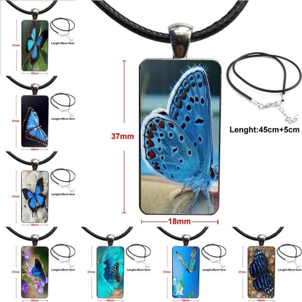 pendant necklaces for women blue butterfly fashion glass cabochon necklace with statement rectangle jewelry, Silver
pendant necklaces for women blue butterfly fashion glass cabochon necklace with statement rectangle jewelry, Silver