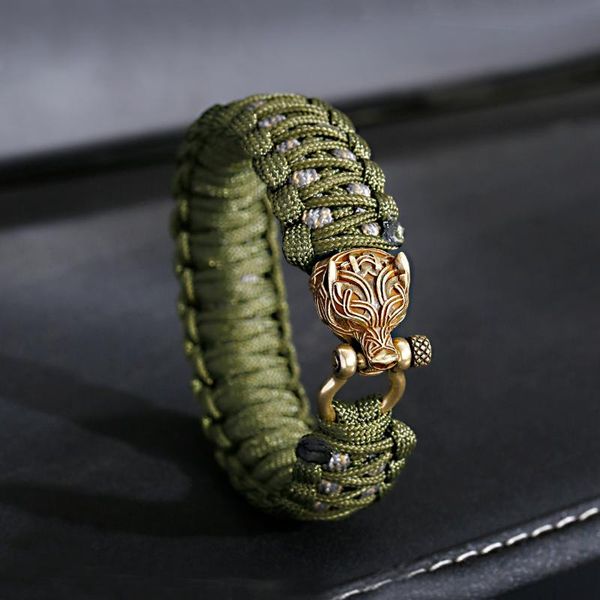 charm bracelets vintage copper dragon head thick rope bracelet handmade outdoor survival men's accessories, Golden;silver
charm bracelets vintage copper dragon head thick rope bracelet handmade outdoor survival men's accessories, Golden;silver