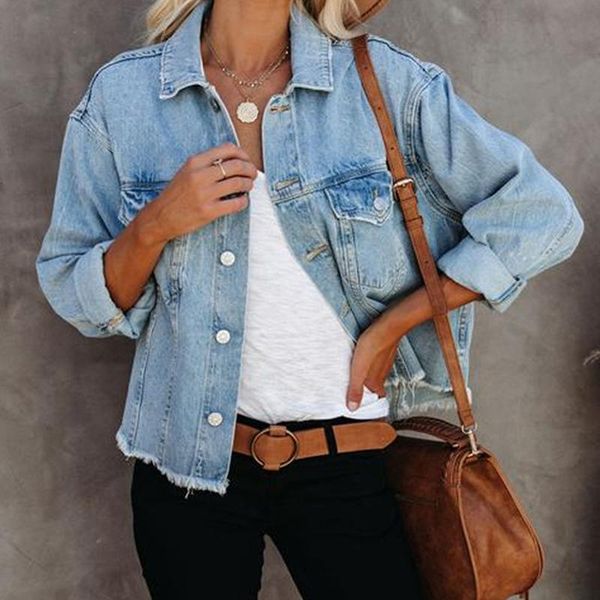 women's jackets 2021, solid color, european, american, lapel, single-breasted, baseball, blue, hipster, denim jacket, Black;brown
women's jackets 2021, solid color, european, american, lapel, single-breasted, baseball, blue, hipster, denim jacket, Black;brown