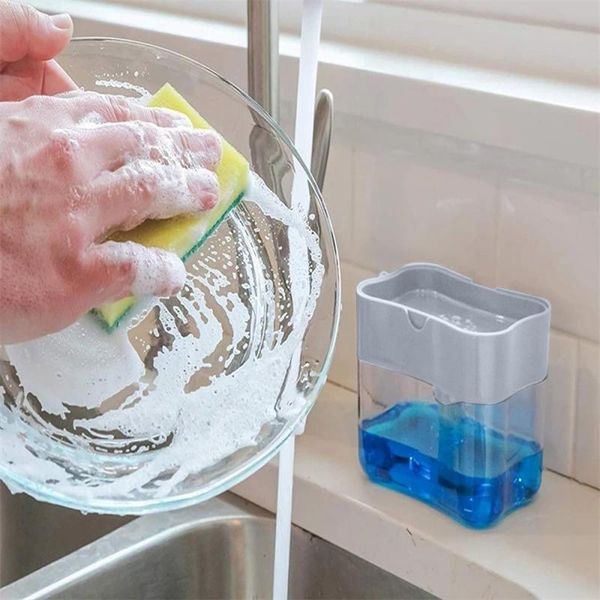 liquid soap dispenser 2 in 1 press-type scrubbing detergent box pump organizer with sponge kitchen bathroom supplies case
liquid soap dispenser 2 in 1 press-type scrubbing detergent box pump organizer with sponge kitchen bathroom supplies case