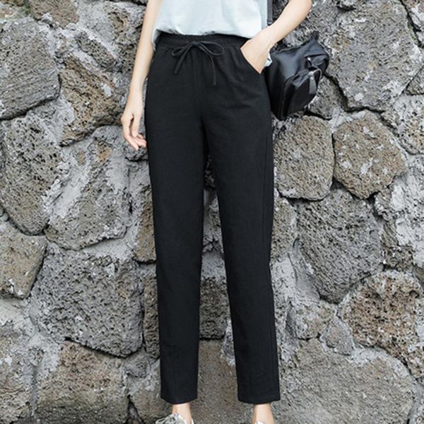 autumn women pants casual solid color middle waist pocket ankle length fashion female lace up harem streetwear women's & capris, Black;white
autumn women pants casual solid color middle waist pocket ankle length fashion female lace up harem streetwear women's & capris, Black;white