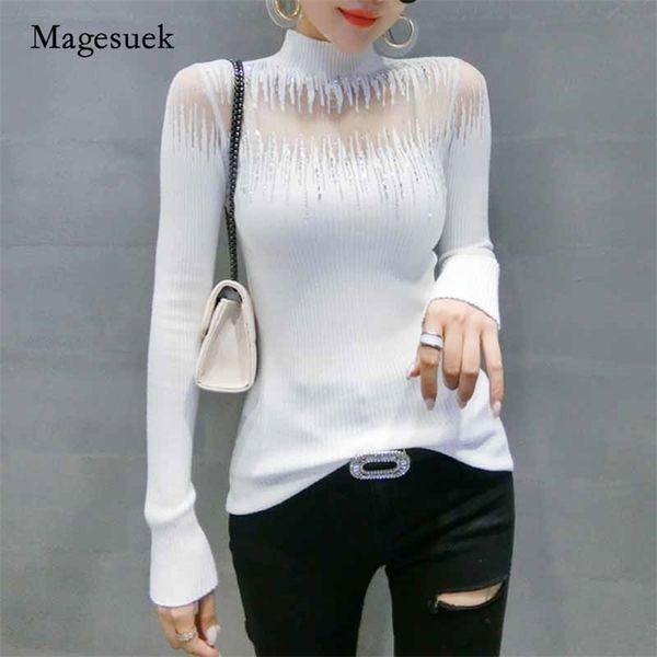 half-turtleneck autumn fashion hollow woolen women's sweater long sleeve slim bottoming shirt 11243 210518, White;black
half-turtleneck autumn fashion hollow woolen women's sweater long sleeve slim bottoming shirt 11243 210518, White;black