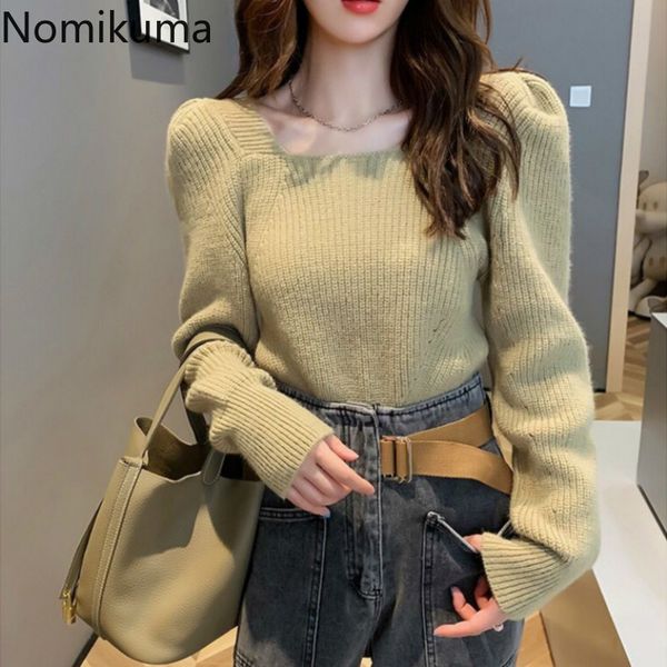nomikuma slash neck solid pullover knitwear korean puff long sleeve women sweater autumn new knitted pullover 6c037 210427, White;black
nomikuma slash neck solid pullover knitwear korean puff long sleeve women sweater autumn new knitted pullover 6c037 210427, White;black