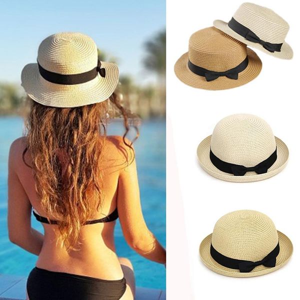 simple summer sun hats female casual panama hat lady women flat round brim bowknot straw chapeu verao wide, Blue;gray
simple summer sun hats female casual panama hat lady women flat round brim bowknot straw chapeu verao wide, Blue;gray