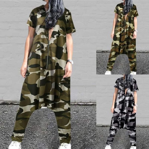 women's jumpsuits & rompers 2021 summer celmia women short sleeve drop-crotch overalls hoodies camouflage harem pants casual zipper pan, Black;white
women's jumpsuits & rompers 2021 summer celmia women short sleeve drop-crotch overalls hoodies camouflage harem pants casual zipper pan, Black;white