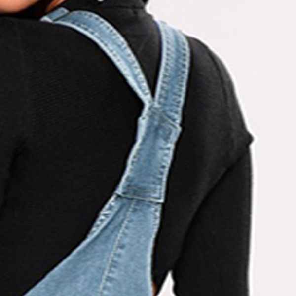 with holes in their straps straightforward tight calf jeans rompers womens denim jumpsuit women summer overalls, Blue
with holes in their straps straightforward tight calf jeans rompers womens denim jumpsuit women summer overalls, Blue