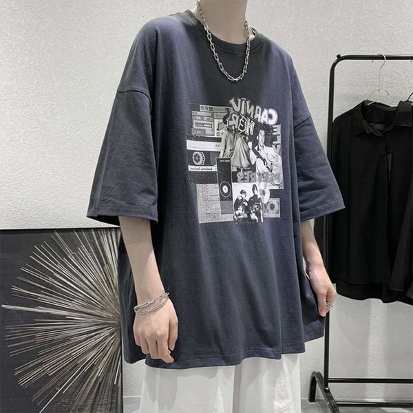 men's shirt men's short personalized print summer korean loose fashion brand half sleeve t-shirt, White;black
men's shirt men's short personalized print summer korean loose fashion brand half sleeve t-shirt, White;black