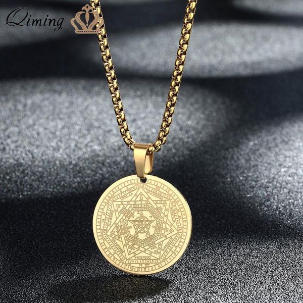 pendant necklaces the sigil of ameth neckalce women retro round charm true god stainless steel necklace amulet gift, Silver
pendant necklaces the sigil of ameth neckalce women retro round charm true god stainless steel necklace amulet gift, Silver
