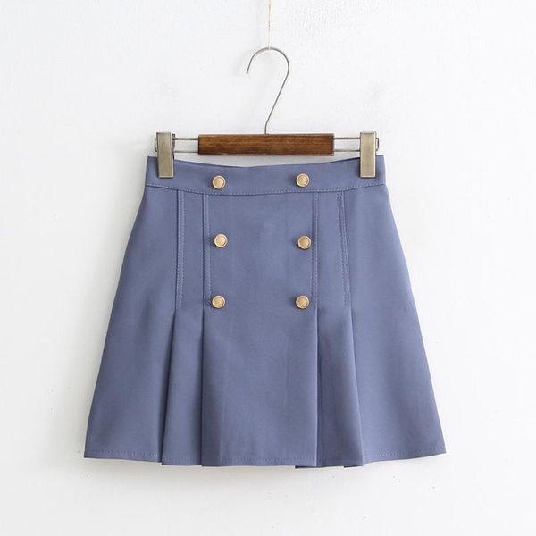 skirts spring summer high waist mini women fashion double-breasted solid color a-line pleated female chic cotton saias, Black
skirts spring summer high waist mini women fashion double-breasted solid color a-line pleated female chic cotton saias, Black