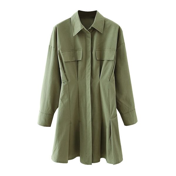 summer cotton and polyester turn-down collar green solid pockets single breasted button casual women dress 210524, Black;gray
summer cotton and polyester turn-down collar green solid pockets single breasted button casual women dress 210524, Black;gray