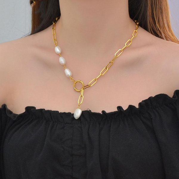 chains elegant temperament trend freshwater pearl gold necklace female short personality creative clavicle chain jewelry for women, Silver
chains elegant temperament trend freshwater pearl gold necklace female short personality creative clavicle chain jewelry for women, Silver