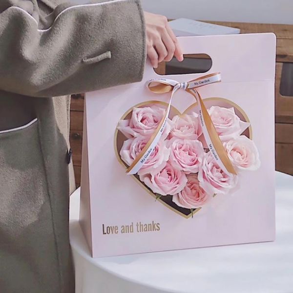 gift wrap portable flower boxes handy bag kraft handbag box packaging for diy wrapping transparent heart shape party
gift wrap portable flower boxes handy bag kraft handbag box packaging for diy wrapping transparent heart shape party