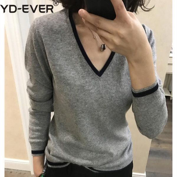 women's sweaters 2021 cashmere sweater women autumn pullover solid knitted v-neck outerwear female fashion, White;black
women's sweaters 2021 cashmere sweater women autumn pullover solid knitted v-neck outerwear female fashion, White;black