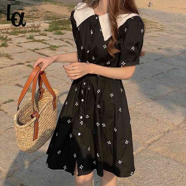 women elegant print white a-line dress female botton puff sleeve peter pan collar holiday vestidos korean fairy 210519, Black;gray
women elegant print white a-line dress female botton puff sleeve peter pan collar holiday vestidos korean fairy 210519, Black;gray