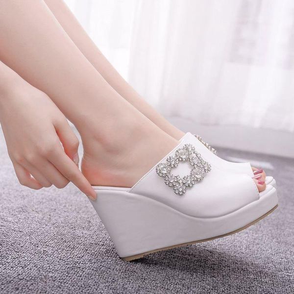 sandals women wedding party banquet lace pu rhinestones slip on 10cm wedges high heels peep toe sandal shoes size 35-42, Black
sandals women wedding party banquet lace pu rhinestones slip on 10cm wedges high heels peep toe sandal shoes size 35-42, Black