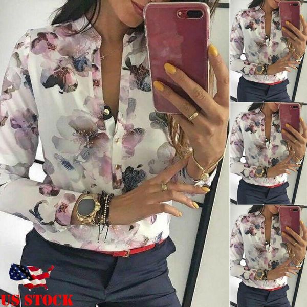 women blouses fashion long sleeve round collar office shirt floral printed casual plus size xl blusas femininas women's & shirts, White
women blouses fashion long sleeve round collar office shirt floral printed casual plus size xl blusas femininas women's & shirts, White