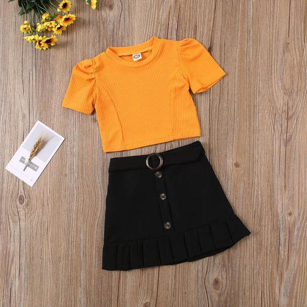 2pcs toddler kids baby girl clothes sets 1 5y puff sleeve ruffle button skirts summer outfits, White
2pcs toddler kids baby girl clothes sets 1 5y puff sleeve ruffle button skirts summer outfits, White