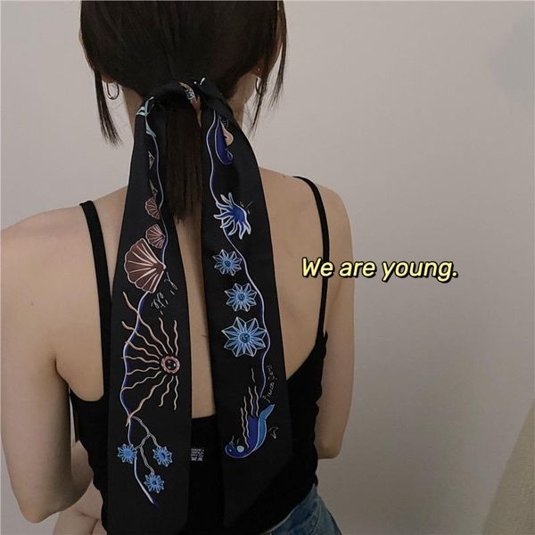 scarves 2021 spring/summer women's narrow scarf 100x6cm pure silk chiffon headband with retro floral print ribbon, Blue;gray
scarves 2021 spring/summer women's narrow scarf 100x6cm pure silk chiffon headband with retro floral print ribbon, Blue;gray