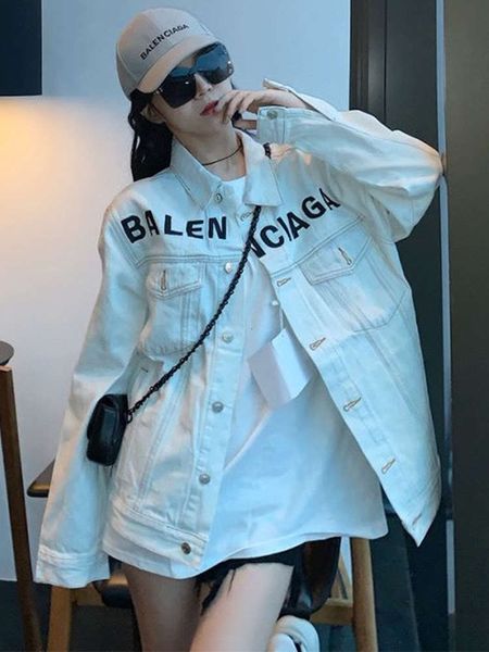 spring and autumn loose salt white denim long sleeve coat women's design sense, Black;brown
spring and autumn loose salt white denim long sleeve coat women's design sense, Black;brown