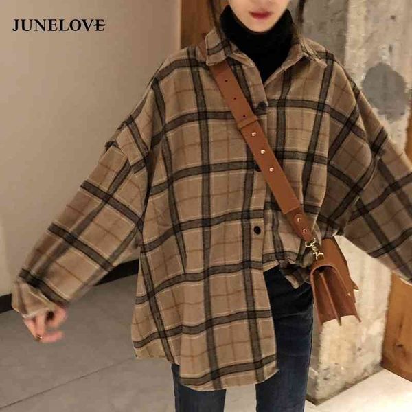junelove female spring street blouse shirts vintage oversized plaid flannel boyfriend tunic shirt for women casual korean 210410, White
junelove female spring street blouse shirts vintage oversized plaid flannel boyfriend tunic shirt for women casual korean 210410, White