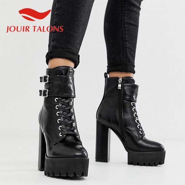 boots jouir talons drop women's trendy shoes punk high heels platform cross-tied shoelace round toe buckles ankel booties, Black
boots jouir talons drop women's trendy shoes punk high heels platform cross-tied shoelace round toe buckles ankel booties, Black