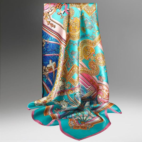 scarves women 100% real silk square scarf shawls and wraps ladies bandana vintage print handkerchief 88*88cm, Blue;gray
scarves women 100% real silk square scarf shawls and wraps ladies bandana vintage print handkerchief 88*88cm, Blue;gray