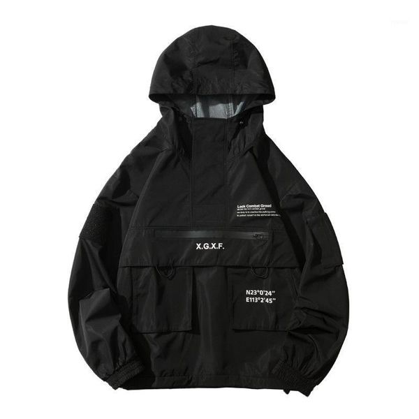 men's jackets techwear black cargo coats men streetwear tactical function pullover harajuku multi-pocket hoody windbreaker male, Black;brown
men's jackets techwear black cargo coats men streetwear tactical function pullover harajuku multi-pocket hoody windbreaker male, Black;brown
