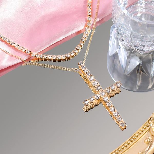 chains vintage exquisite long crystal big cross pendant multilayer rhinestone tennis chain necklace for women geometric party jewelry, Silver
chains vintage exquisite long crystal big cross pendant multilayer rhinestone tennis chain necklace for women geometric party jewelry, Silver