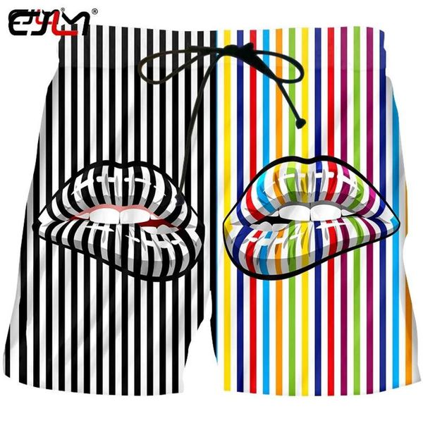 beach men's cool drop shorts 3d printed creative lips stripes stitching spandex clothing, White;black
beach men's cool drop shorts 3d printed creative lips stripes stitching spandex clothing, White;black