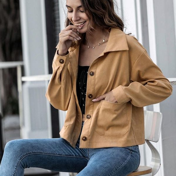 women's corduroy jacket autumn winter solid button long sleeve clothes fashion casual vintage warm coat outwear streetwear jackets, Black;brown
women's corduroy jacket autumn winter solid button long sleeve clothes fashion casual vintage warm coat outwear streetwear jackets, Black;brown