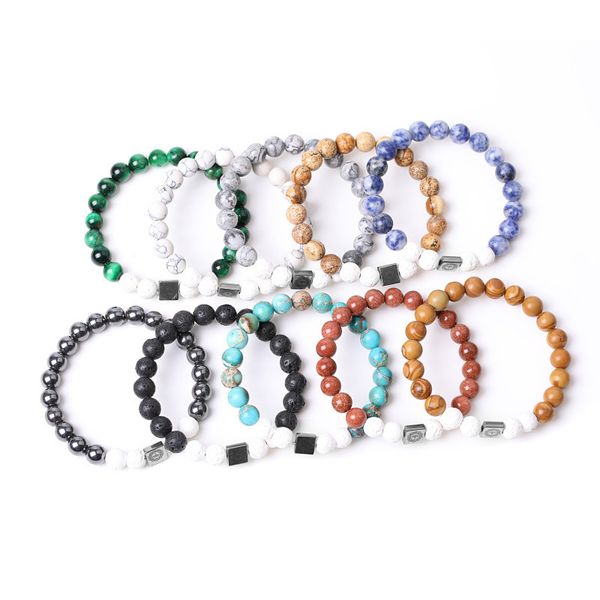 8mm white dyed lava stone chakra stone strand bracelets for women men yoga buddha energy jewelry, Black
8mm white dyed lava stone chakra stone strand bracelets for women men yoga buddha energy jewelry, Black