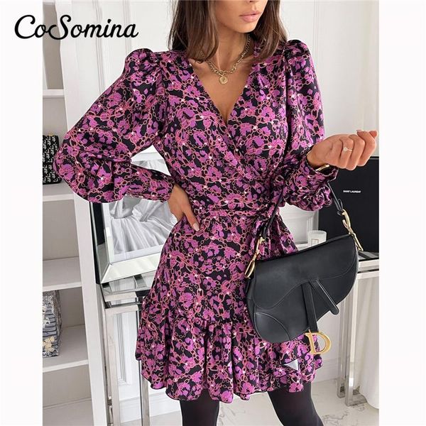 cosomina floral print a-line women dress spring elegant ruffled sashes female lantern sleeve ladies party 2021 casual dresses, Black;gray
cosomina floral print a-line women dress spring elegant ruffled sashes female lantern sleeve ladies party 2021 casual dresses, Black;gray
