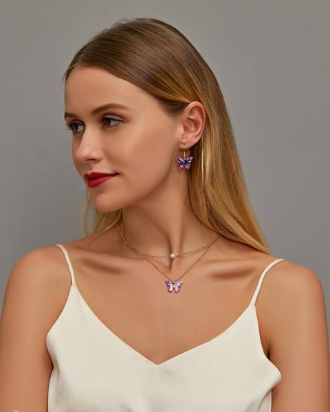charm butterfly necklace for women colorful double pearl pendant ear hook wedding jewelry gifts 2021 necklaces, Silver
charm butterfly necklace for women colorful double pearl pendant ear hook wedding jewelry gifts 2021 necklaces, Silver