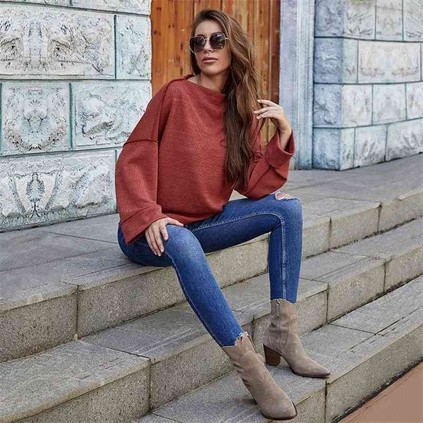 women solid long sleeve sweater autumn winter casual loose o neck streetwear pullover ladies elegant female knitted vestidos 210522, White
women solid long sleeve sweater autumn winter casual loose o neck streetwear pullover ladies elegant female knitted vestidos 210522, White