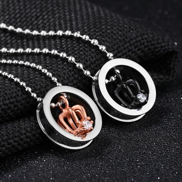 black gold classic crown rhinestone couple necklace letter commemorating romantic party gx603(1) pendant necklaces, Silver
black gold classic crown rhinestone couple necklace letter commemorating romantic party gx603(1) pendant necklaces, Silver
