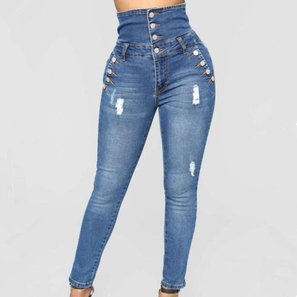 women's jeans fashion high waist elasticity women slim feet pants casual cowboy abrade denim streetwear pencil, Blue
women's jeans fashion high waist elasticity women slim feet pants casual cowboy abrade denim streetwear pencil, Blue