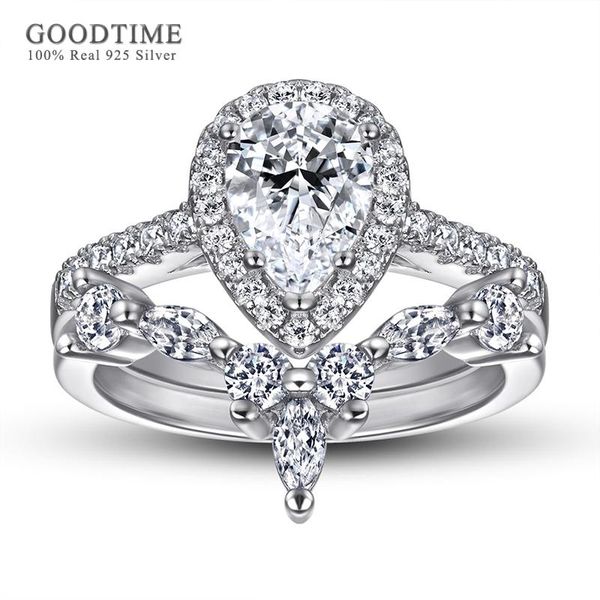 cluster rings luxury women ring set pure 100% 925 sterling silver waterdrop zircon rhinestone wedding jewelry accessories gift for party, Golden;silver
cluster rings luxury women ring set pure 100% 925 sterling silver waterdrop zircon rhinestone wedding jewelry accessories gift for party, Golden;silver