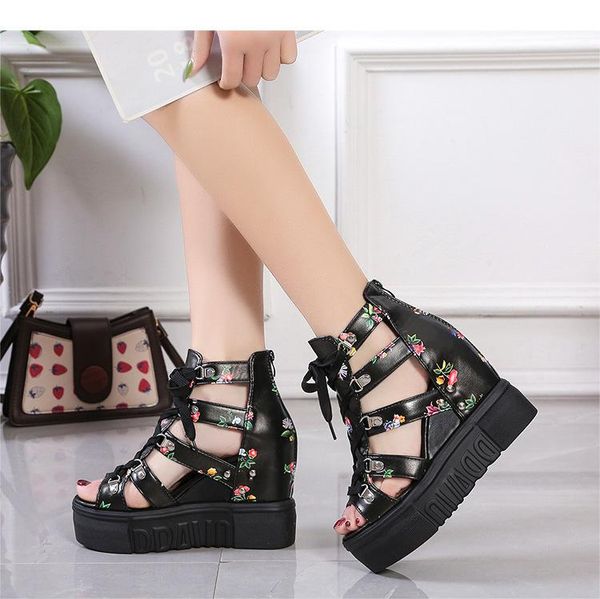 sandals large size high heel for women summer platform muffin wedge hollow-out fish mouth height increasing insole, Black
sandals large size high heel for women summer platform muffin wedge hollow-out fish mouth height increasing insole, Black