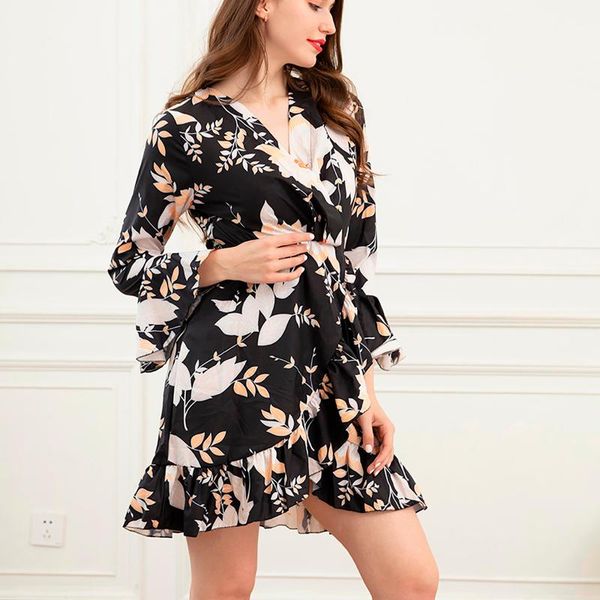 women dress printed tunic waist slim long sleeve beach flowers print dresses for elegant 2021 vestidos casual, Black;gray
women dress printed tunic waist slim long sleeve beach flowers print dresses for elegant 2021 vestidos casual, Black;gray