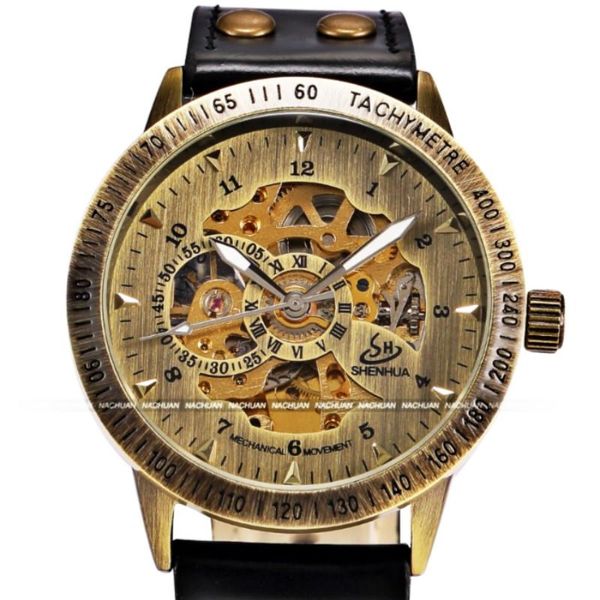 wristwatches shenhua vintage bronze men watches skeleton male leather strap antique steampunk automatic mechanical wrist watch montres homme, Slivery;brown
wristwatches shenhua vintage bronze men watches skeleton male leather strap antique steampunk automatic mechanical wrist watch montres homme, Slivery;brown