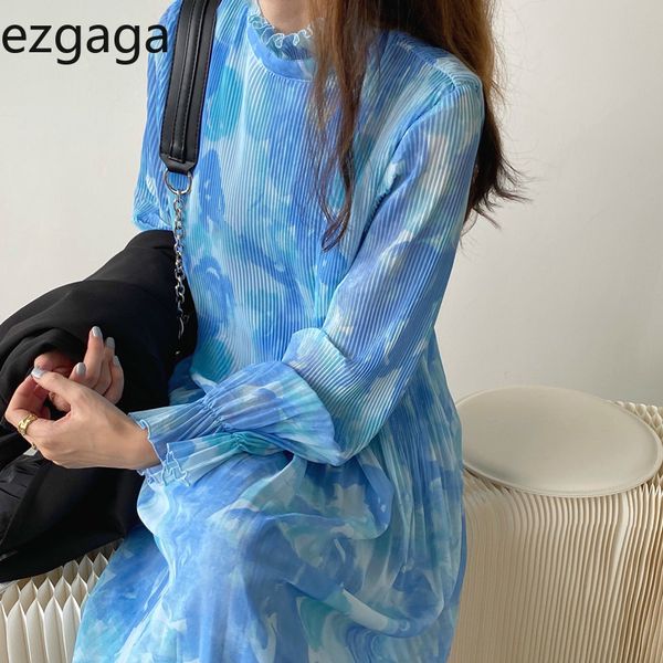 ezgaga tie dye pleated dress women ruffles loose ink painting autumn fashion long flare sleeve chiffon dress ladies vestidos 210430, Black;gray
ezgaga tie dye pleated dress women ruffles loose ink painting autumn fashion long flare sleeve chiffon dress ladies vestidos 210430, Black;gray
