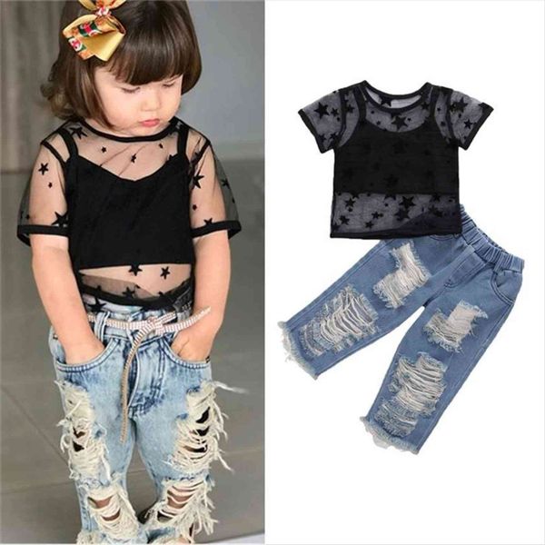 fashion toddler kid baby girls clothes sets 3pcs lace short sleeve t shirts vest denim pants summer, White
fashion toddler kid baby girls clothes sets 3pcs lace short sleeve t shirts vest denim pants summer, White